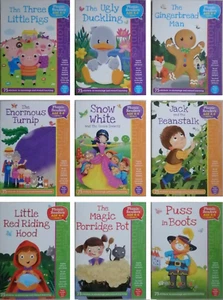 NEW x 9 PHONICS READERS level 1 2 3 with 75 STICKERS Gingerbread man Puss Boots - Picture 1 of 1