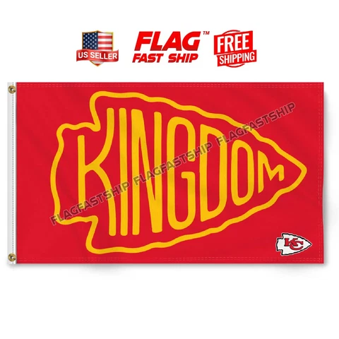 Chiefs Kansas City 3x5 Banner Flag KINGDOM New KC FREE Shipping Cover