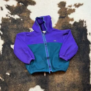 Vintage 80s 90s L.L. BEAN Hooded Fleece Jacket Youth L @DD - Picture 1 of 6