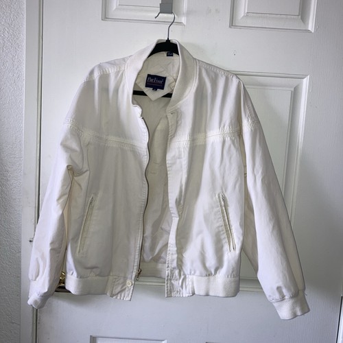 Giacca Bomber Coaches Medium Vintage anni 90 Par Four Panna Full Zip