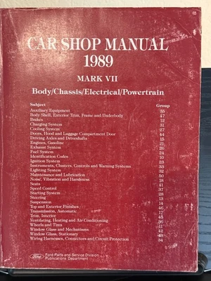 Carrocería/chasis/eléctrico/tren motriz manual Lincoln Mark VII 1989 Car Shop OEM Foto 1 de 4