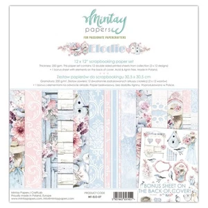 Mintay Papers - Elodie 12x12 Paper Set + Bonus Sheet Scrapbook Journal - Picture 1 of 1