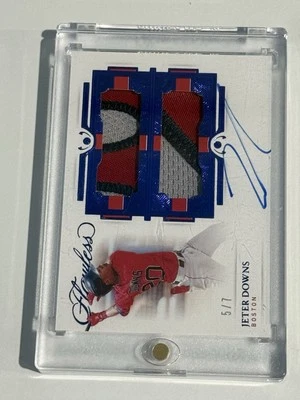 2021 Flawless Jeter Downs Blue RPA Rookie Patch Auto /7 Boston Red Sox - Image 1 of 2