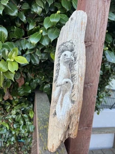 Handbemalte Treibholz Möwen Kunst 17" signiert B.W. Stewart Coastal Wanddeko - Bild 1 von 7