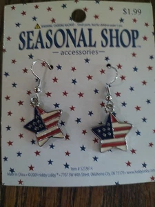 Pendientes perforados de temporada estrellas con banderas T30 - Imagen 1 de 1