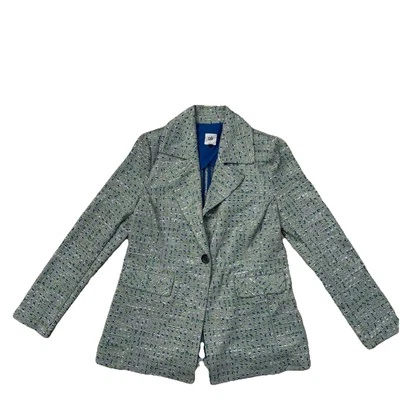 Chaqueta Blazer CABI 6251 Mujer S Verde Azul Tejido Tweed Elastizada Presentación Foto 1 de 4