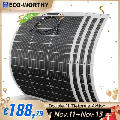 520W Flexibel Solarpanel 4*130W Solarmodul Mono für Balkonkraftwerk Heim Garten - Bild 1 von 4