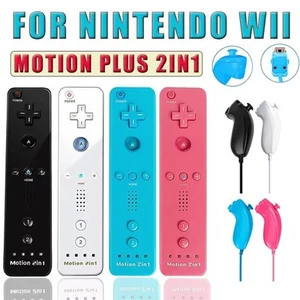 2 in 1 Controller for Nintendo Wii Console, Wireless Motion Plus Remote case - Imagen 1 de 21
