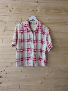 Marni x Uniqlo Pink Ivory Satin Button up Short Sleeve Oversized Blouse Small - Picture 1 of 9