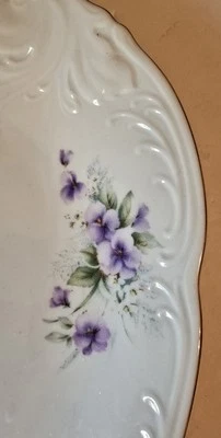 Plato para servir Royal Kent Polonia púrpura violeta floral casa núcleo China nuevo  Foto 1 de 4
