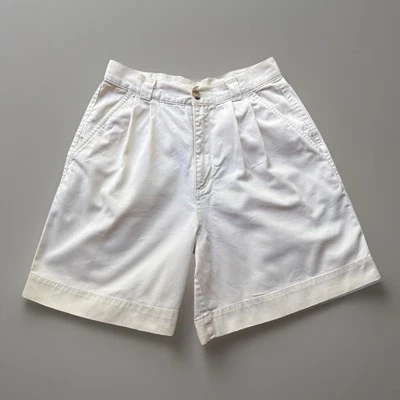 Винтажные женские 1980-е Patagonia со складками белые 100% хлопок короткая талия 26 - Изображение 1 из 4