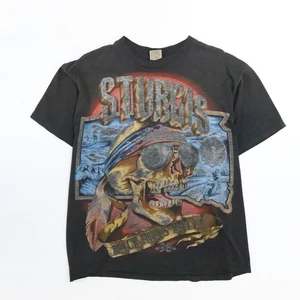 Vintage Sturgis Black Hills Rally Skull Skeleton T-Shirt XL Double Sided 1993 - Bild 1 von 7