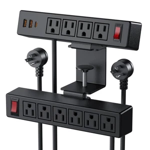 Dual Layer Desk Clamp Power Strip Surge Protector, Under Desk Power Strip wit... - Bild 1 von 7