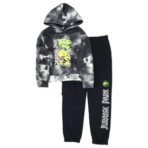 Boys Black Sweat Set Hoodie & Sweatpants Athletic Outfit Set Size XX-Small 4-5 - Picture 1 of 2