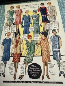 1920s FLAPPER ERA FASHION PAGE SEARS ROEBUCK IN COLOR-SHINGLED HAIR POINTED TOES - Picture 1 of 7