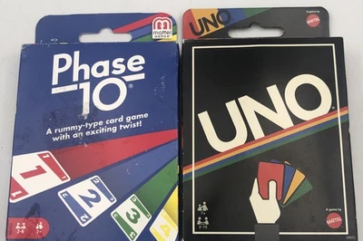 Mattel Classic Uno & Phase 10 Card Games New Open Box 2014-2019 - Image 1 of 4