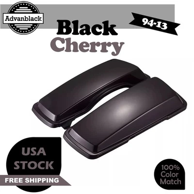 Advan Black Cherry Saddlebag Lids Cover Fits Harley Street Road Electra Glide - Image 1 of 4