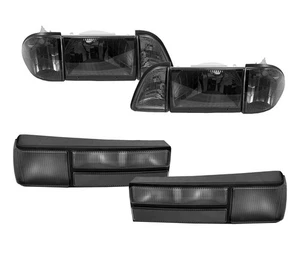 1987-1993 Ford Mustang LX Smoked Taillights & Euro-Style Headlights Set - Foto 1 di 4