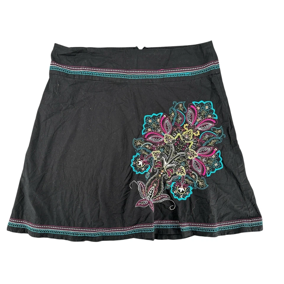 Винтажный Y2K сердце и душа Skater юбка электрический синий розовый цветочный богемное узор 13  - Изображение 1 из 4