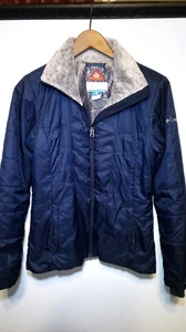 Columbia Omni Heat Navy Blue Jacket Women's XS Fur Lined Coll9 - Picture 1 of 15