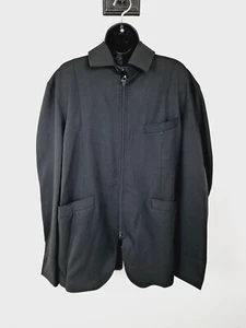 Haggar Euro Jacket L Black Zip Front Mens NEW j - Picture 1 of 7