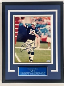 Steiner Peyton Manning signed 8x10 Photo Framed w/engraved nameplate HOF Colts - Picture 1 of 11