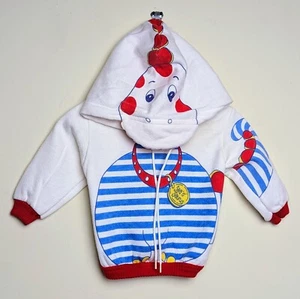 Vintage 80s Carter's Dinosaur Sea-o-saurus Hoodie Sweatshirt Ultra Cute 12 Month - Picture 1 of 8