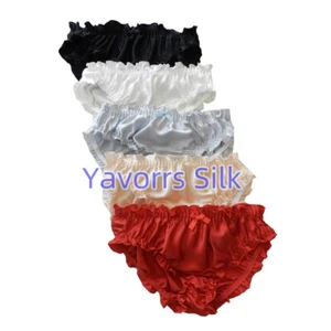 Yavorrs 5PCS Women Pure Silk Panties Flouncing Bikini Briefs Size: S M L XL XXL - Picture 1 of 5