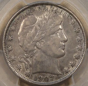 1907-O Barber Half Dollar 50c PCGS Certified AU50 - Picture 1 of 4