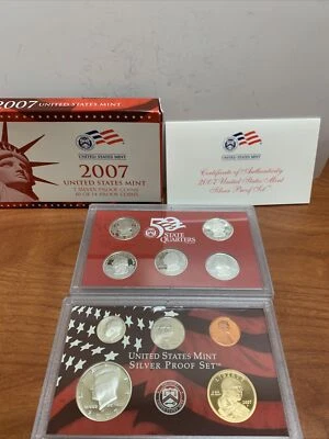 2007-S U.S. Mint Silver Proof Set - 10 Coins With Original Box & COA - Image 1 of 4