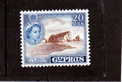 CHIPRE 1955 PICTÓRICO 20m PLAYA DE APRODITE SG.178 LIGERAMENTE MONTADO COMO NUEVO MLH Foto 1 de 2