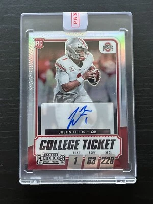 2021 Justin Fields Panini Contenders Draft Picks - Prizm Silver #104 RC Auto - Image 1 of 2