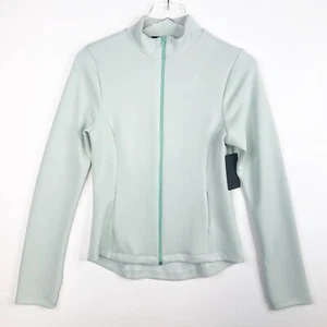 Nux Jacket Womens Medium Blue Full Zip Stretch Long Sleeve Athleisure Sleek New - Picture 1 of 9