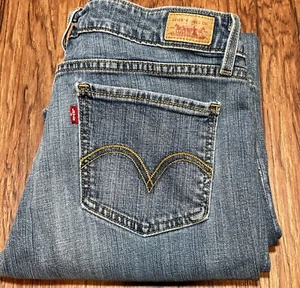 Levi's 518 Super Low Stretch Bootcut Denim Jeans Jr Size 11 Long Medium Wash - Picture 1 of 14