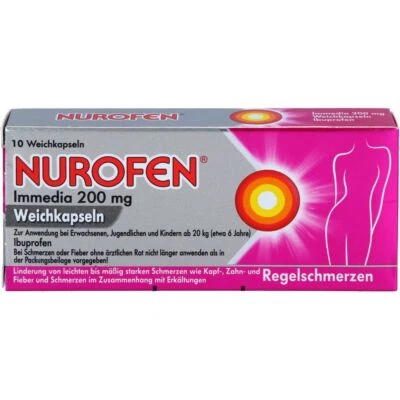 RECKITT BENCKISER DEUTSCHLAND GMBH NUROFEN Immedia 200 mg Weichkapseln 10 St PZN00146519