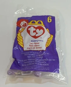McDonald's 1993 Tag TY Teenie Beanie Baby Happy The Hippo UNOPENED 1993 Package - Picture 1 of 4