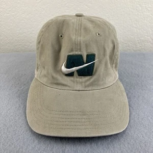 Vintage Nike Hat Mens Beige Strap Back N Swoosh Cap Twill Adjustable 90s Y2K - Picture 1 of 9
