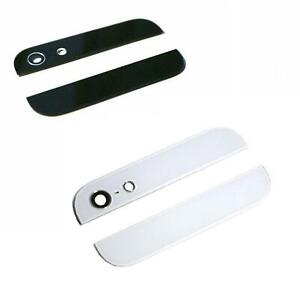 Black/White Back Rear Top/Bottom Glass Cover With Camera & FlashLen For iPhone 5