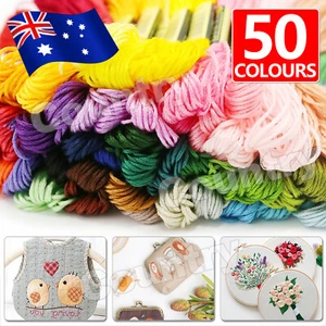 50/100Pcs Colour Egyptian Cotton Embroidery Cross Stitch Thread Floss Hand Skein - Picture 1 of 10