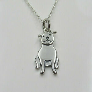 Pitbull Pendant Pet Animal Jewelry Dog Lovers Gift Necklace 925 Sterling Silver