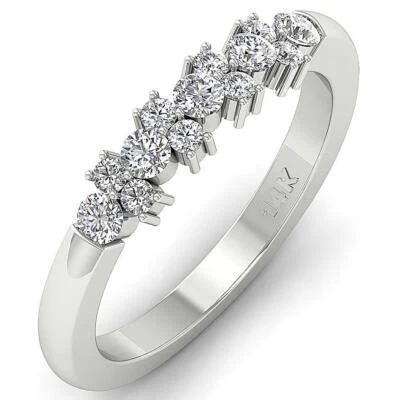 VVS F 0.75Ct Lab Grown Diamond Prong Set 14K White Gold Wedding Anniversary Ring - Image 1 of 4