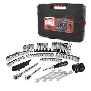 CRAFTSMAN 165PC 1/4", 3/8"&1/2"DRIVE INCH/METRIC STANDARD/DEEP SOCKET WRENCH SET - Picture 1 of 3