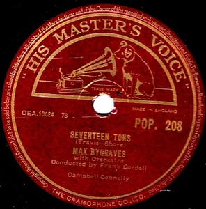 MAX BYGRAVES COMEDY 78 SEVENTEEN TONS / TRY ANOTHER CHERRY TREE UK HMV POP 208 E - Picture 1 of 1