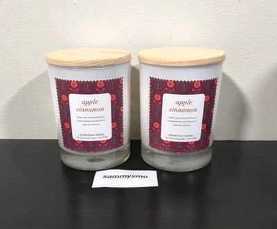 Vela perfumada Scentsational APPLE CINNAMON mezcla de soja 11 oz x2 Foto 1 de 4