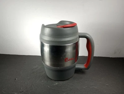 Taza vaso compuesto de acero inoxidable aislado Bubba Keg 52 oz gris y rojo con abierto Foto 1 de 4