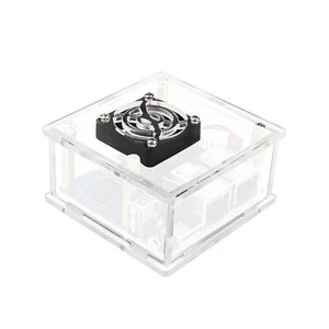 Acrylic Clear Case Motherboard Shell w/ Fan Heat Sink For Orange Pi R1 Plus LTS - Zdjęcie 1 z 7