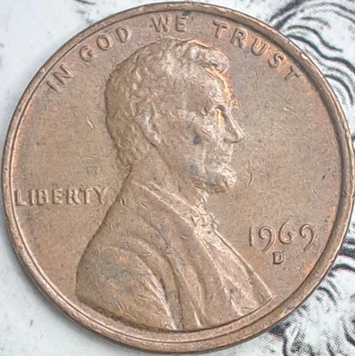 1969-D Lincoln Cent Floating-roof On Reverse Side Error. - Image 1 of 3