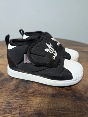 Adidas  New  Superstar 360 Boot Toddler Unisex Black  White Sneakers Sz 10K  - Image 1 of 4