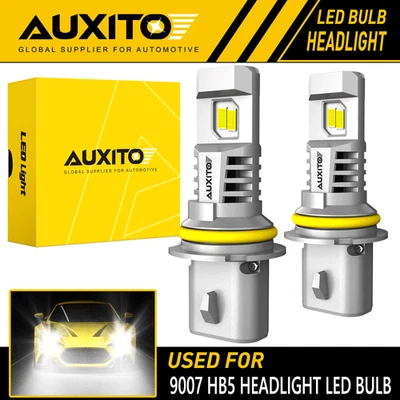 2Pcs 9007 LED Headlight High Low Beam Bulbs 6500K Super White Bright AUXITO EOA - Image 1 of 4