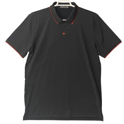 G FORE Mens XXL Black Golf Performance Polo Shirt Red Trim Short Sleeve Stretch - Image 1 of 4